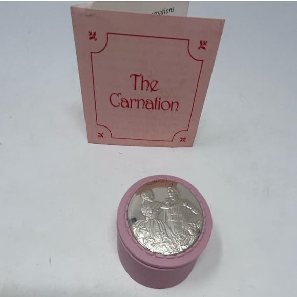 Franklin Mint Franklin Porcelain Oval The Carnation Silver Man Woman‎ Dancing - Picture 1 of 4